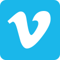 Vimeo Icon White On Blue Rounded